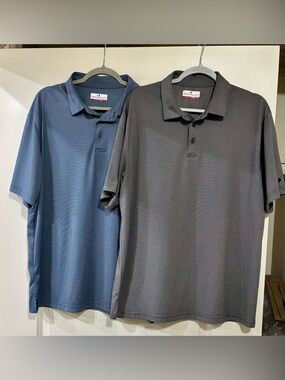 2 Grand Slam Men's Polo shirts in Navy Blue and Charcoal